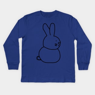 Minimal Bunny Rabbit Line Drawing Kids Long Sleeve T-Shirt
